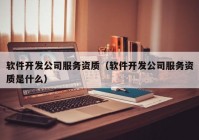 软件开发公司服务资质（软件开发公司服务资质是什么）