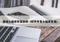 游戏小程序开发软件（软件开发小程序开发）