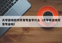 大学游戏软件开发专业学什么（大学有游戏开发专业吗）