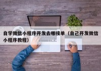 自学微信小程序开发去哪接单（自己开发微信小程序教程）