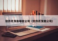 软件开发有哪些公司（软件开发类公司）