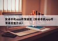 安卓手机app开发语言（安卓手机app开发语言是什么）