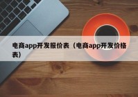 电商app开发报价表（电商app开发价格表）