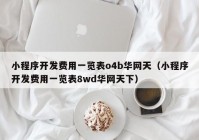 小程序开发费用一览表o4b华网天（小程序开发费用一览表8wd华网天下）