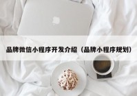 品牌微信小程序开发介绍（品牌小程序规划）