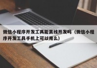 微信小程序开发工具能离线开发吗（微信小程序开发工具手机上可以用么）