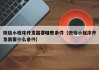 微信小程序开发需要哪些条件（微信小程序开发需要什么条件）