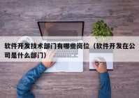 软件开发技术部门有哪些岗位（软件开发在公司是什么部门）