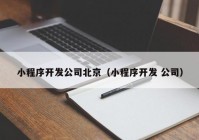 小程序开发公司北京（小程序开发 公司）