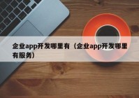 企业app开发哪里有（企业app开发哪里有服务）