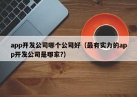 app开发公司哪个公司好（最有实力的app开发公司是哪家?）