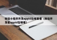 微信小程序开发appid在哪里看（微信开发者appid在哪看）