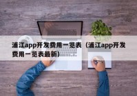 浦江app开发费用一览表（浦江app开发费用一览表最新）