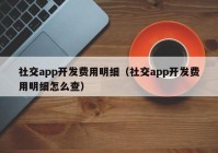 社交app开发费用明细（社交app开发费用明细怎么查）