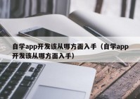 自学app开发该从哪方面入手（自学app开发该从哪方面入手）