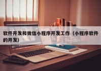 软件开发和微信小程序开发工作（小程序软件的开发）