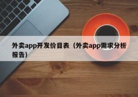 外卖app开发价目表（外卖app需求分析报告）