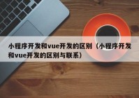 小程序开发和vue开发的区别（小程序开发和vue开发的区别与联系）