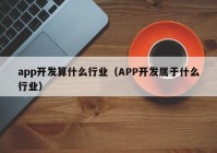 app开发算什么行业（APP开发属于什么行业）