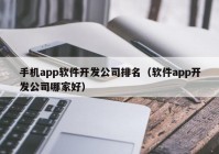 手机app软件开发公司排名（软件app开发公司哪家好）