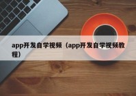 app开发自学视频（app开发自学视频教程）