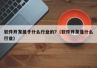 软件开发属于什么行业的?（软件开发是什么行业）