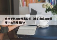 南京手机app开发公司（我的南京app是哪个公司开发的）